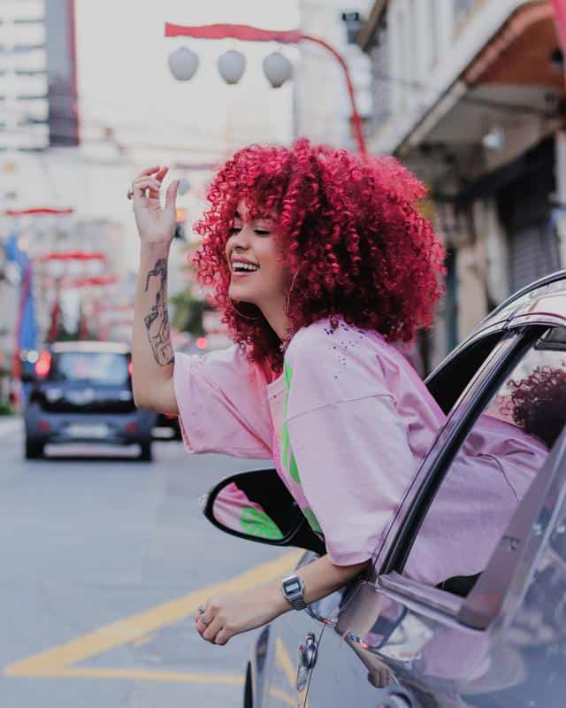 Curly Red Hair With Highlights 2