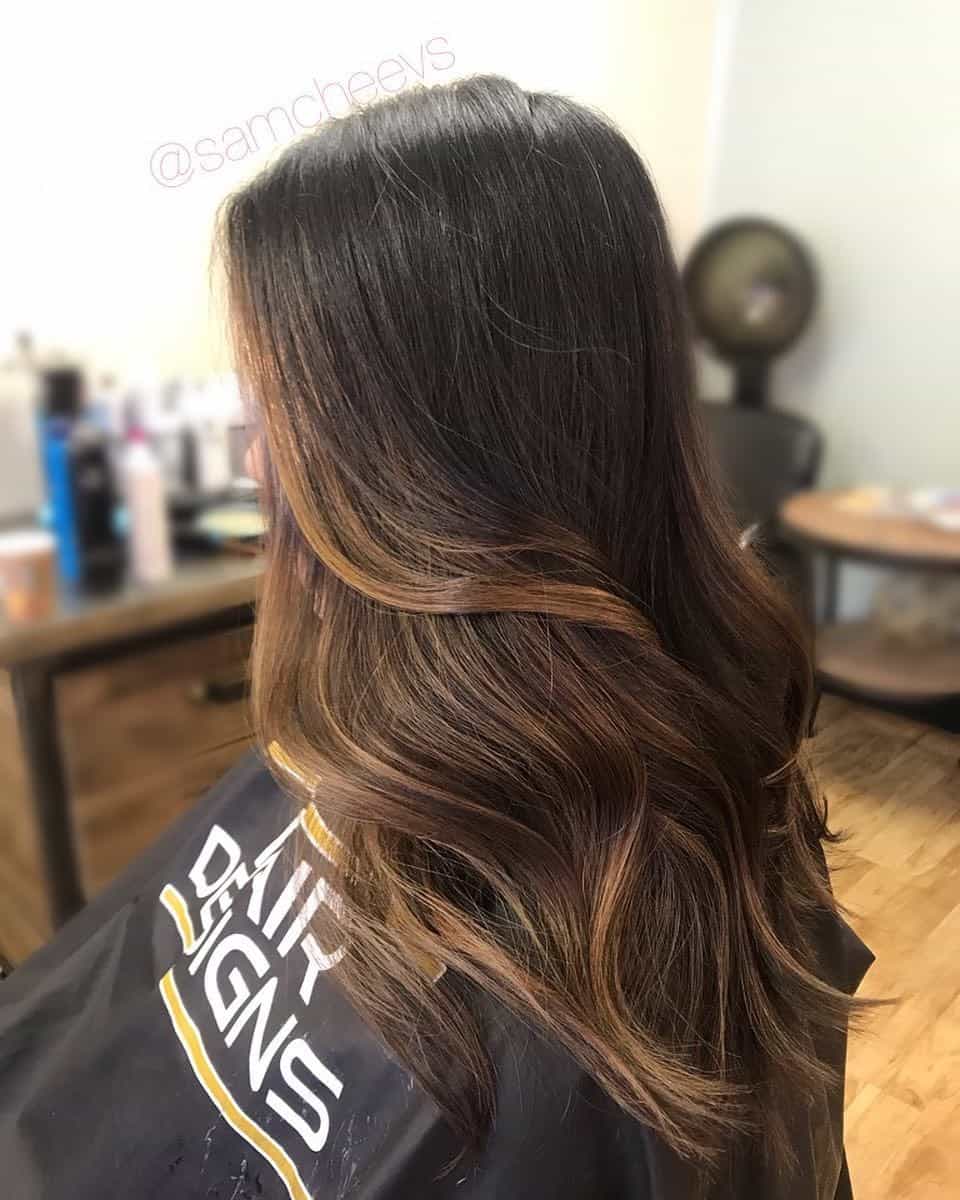 Cute Ombre Hair Dark Base With Yellow Highlights 