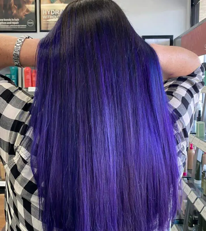 40+ Amazing Purple Highlights On Black Hair Ideas (2023 Update) 40 Electric Purple Highlights 1