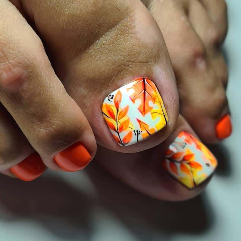 30 Magnificent Toe Nail Designs for Your Ideal Look (2023 Update) 27 Fall Toe Nail Designs