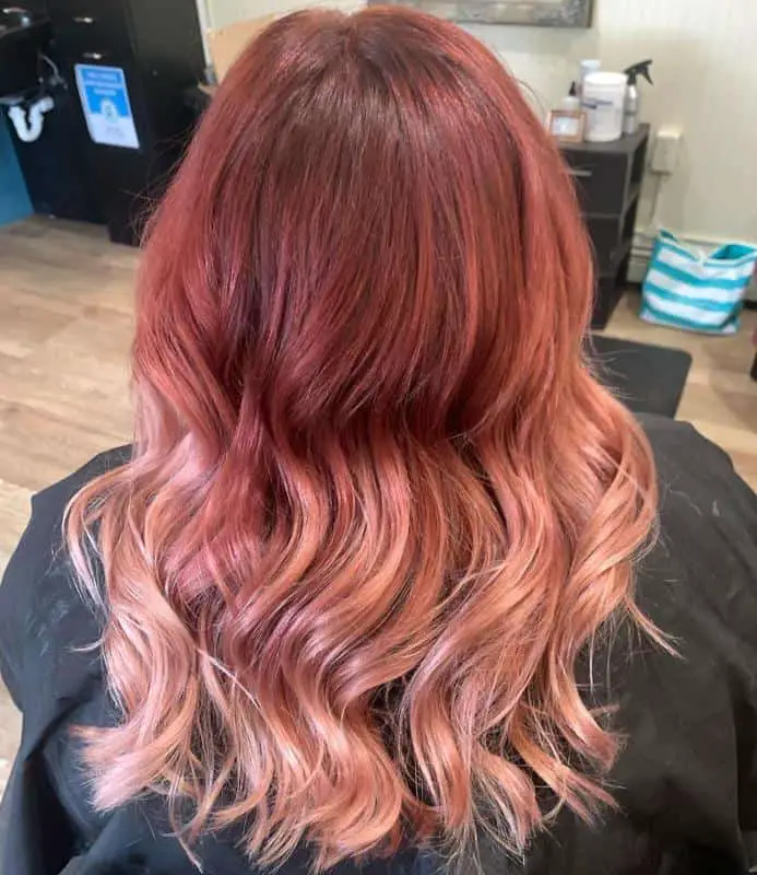 Fiery Red Ombre Balayage 1