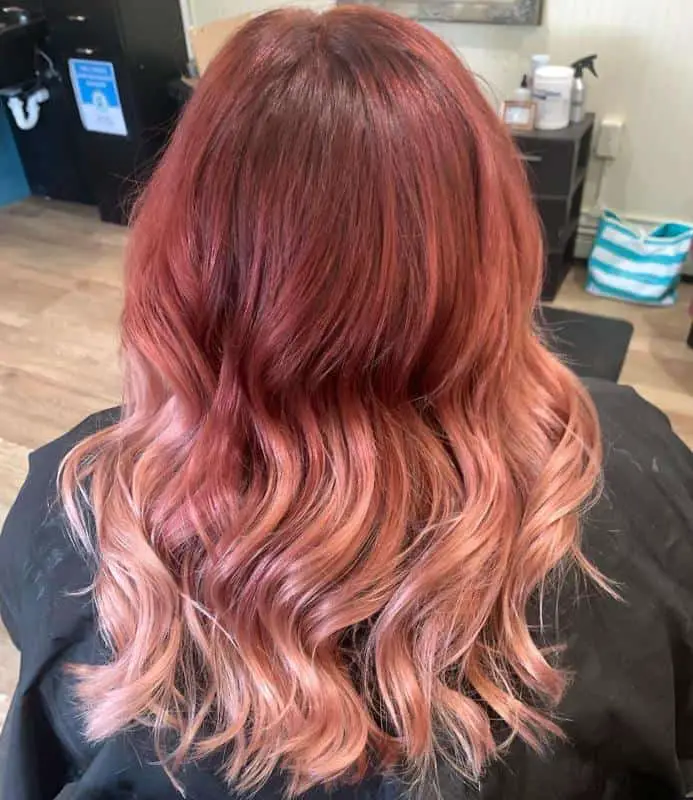 70+ Red Hairstyle With Highlights, Lowlights and Balayage (2023 Update) 30 Fiery Red Ombre Balayage 1