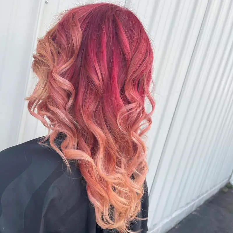 Fiery Red Ombre Balayage 2