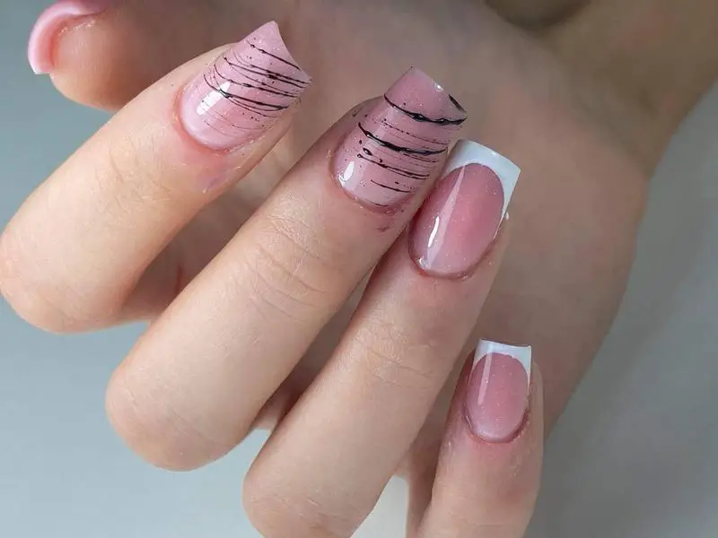 60 Elegant French Tip Nail For A Super Trendy Manicure (2023 Update) 46 French Nail Tip with Elements 5