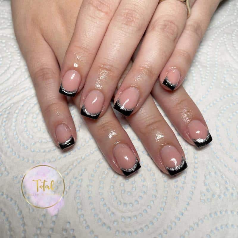 60 Elegant French Tip Nail For A Super Trendy Manicure (2023 Update) 32 Glitter French Nails 1