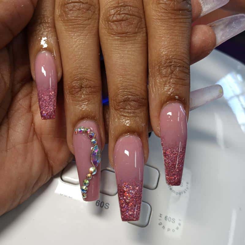 60 Elegant French Tip Nail For A Super Trendy Manicure (2023 Update) 35 Glitter French Nails 4