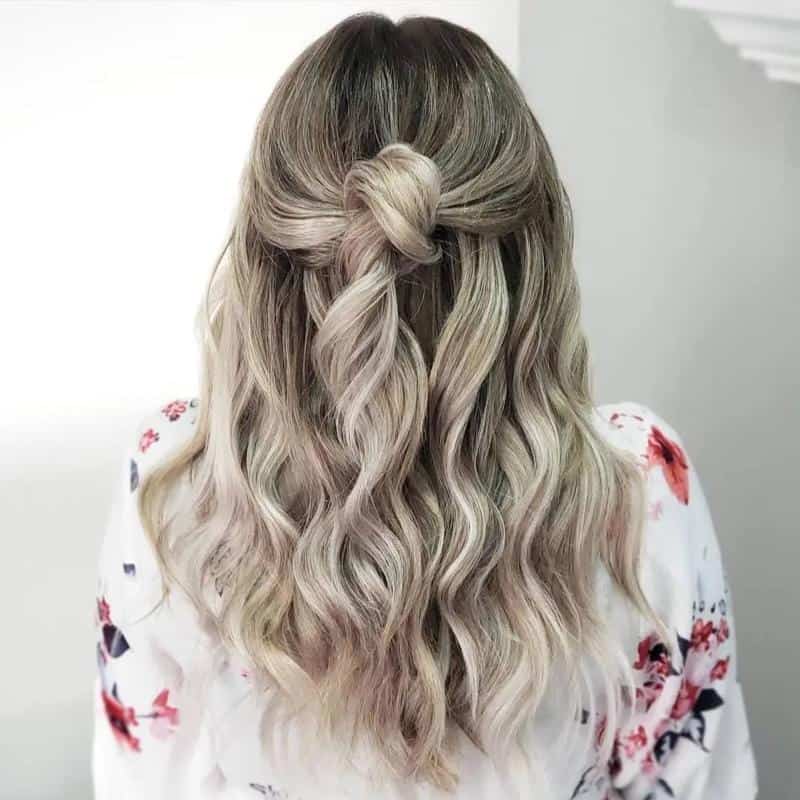 60 Half-Up Half-Down Hairstyles You’ll Fall in Love with (2023 Update) 54 Hair Knot Half-Up, Half-Down 3