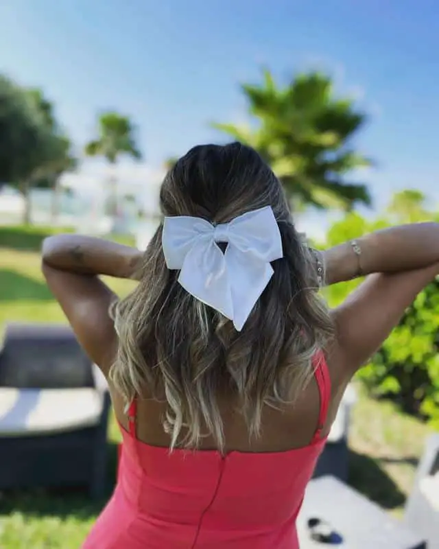 Half-Up, Half-Down Hairstyle With Bows and Ribbons 2