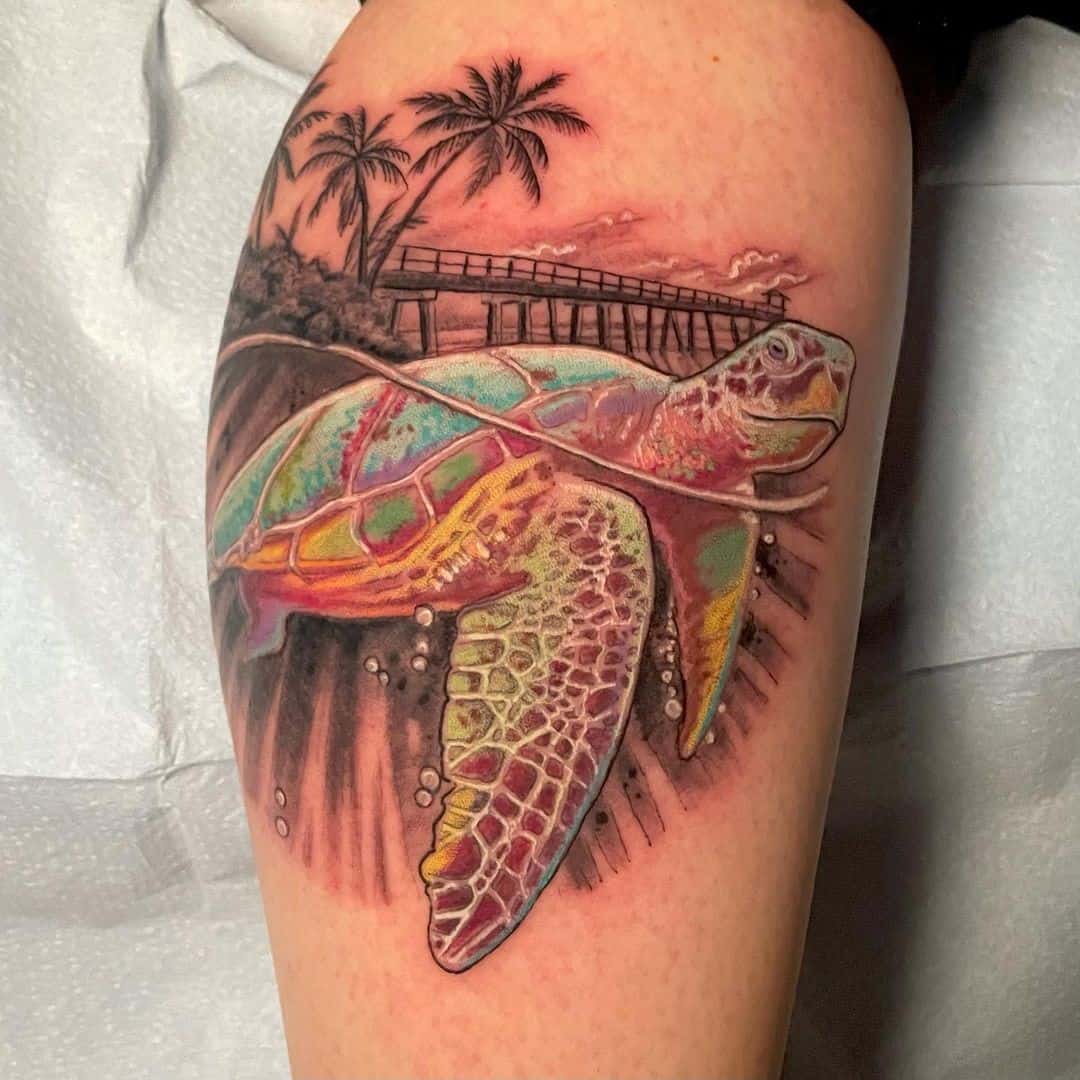 Hawaiian Sea Turtle Tattoo 