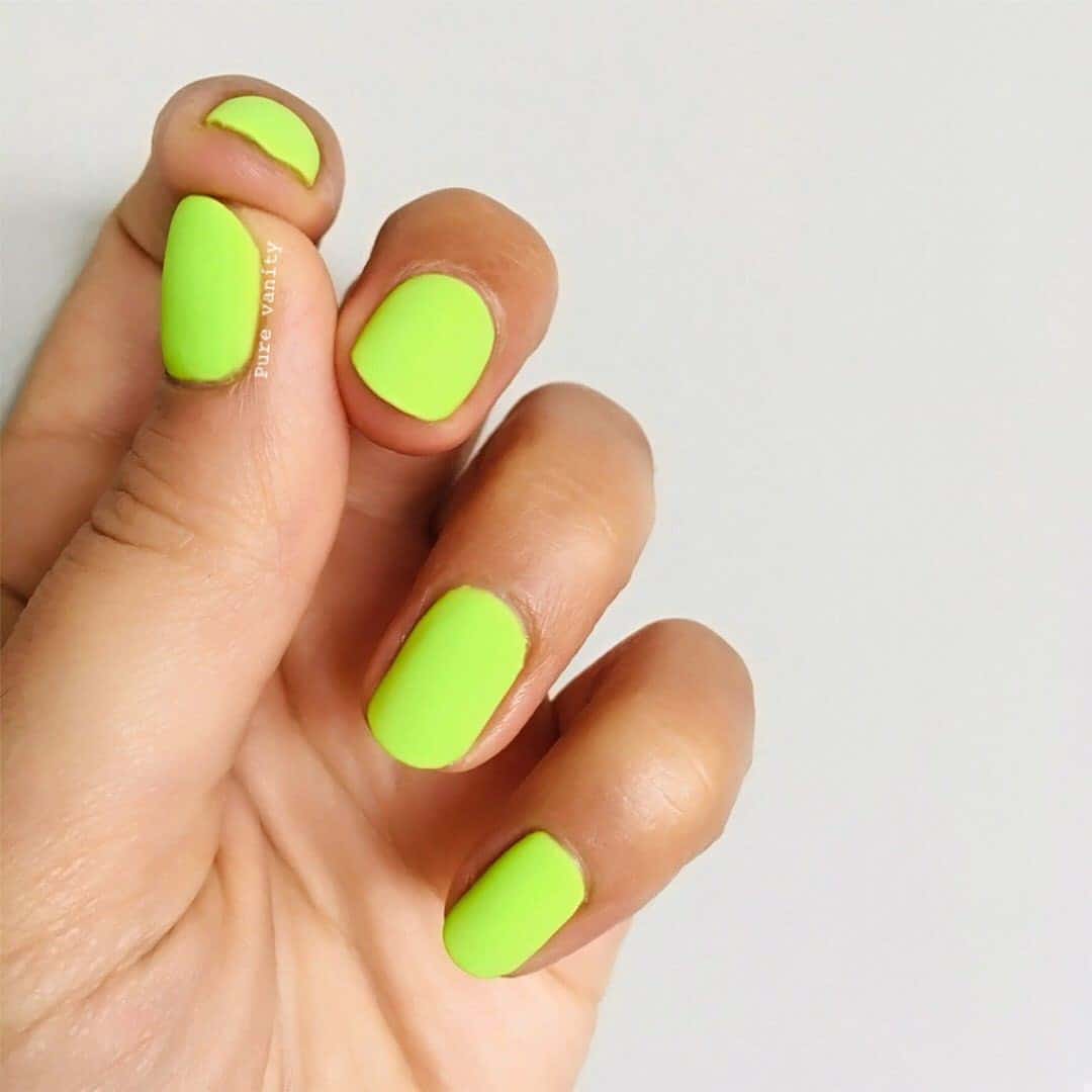 Hot Neon Matte Nails 