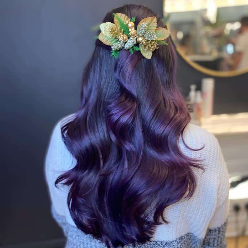 40+ Amazing Purple Highlights On Black Hair Ideas (2023 Update) 35 Indigo Purple Highlights 1