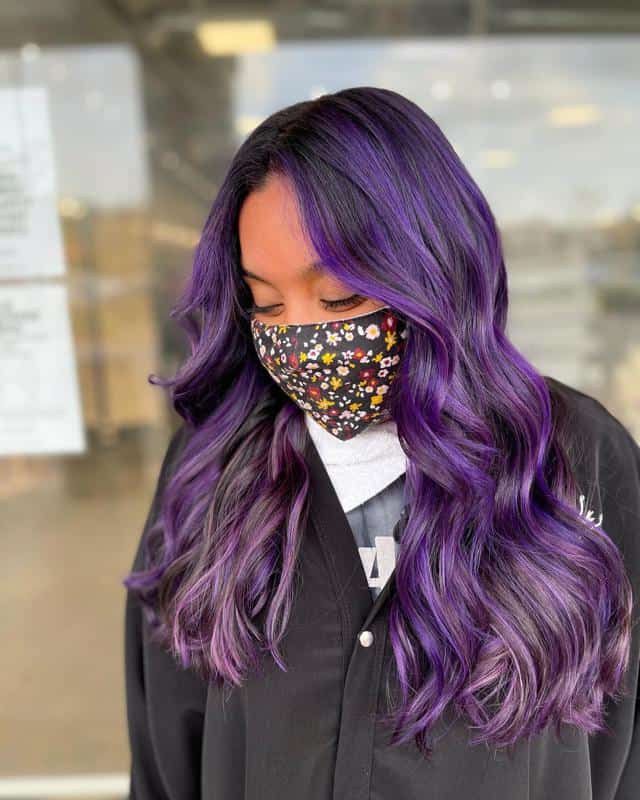 40+ Amazing Purple Highlights On Black Hair Ideas (2023 Update) 36 Indigo Purple Highlights 2