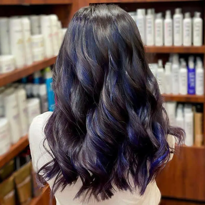 40+ Amazing Purple Highlights On Black Hair Ideas (2023 Update) 37 Indigo Purple Highlights 3