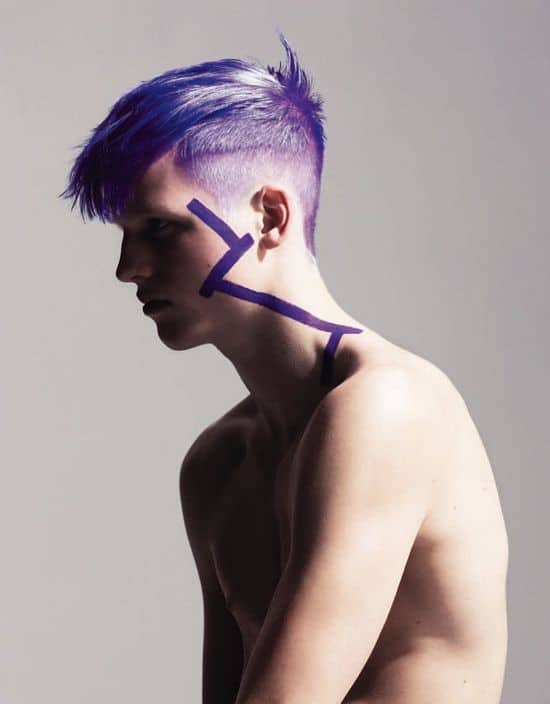Most Stylish Two-Block Haircut Designs: Creative Advice For Trendy Men 20 Light Purple & Layered