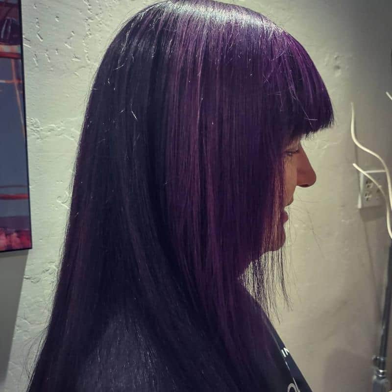 40+ Amazing Purple Highlights On Black Hair Ideas (2023 Update) 14 Medium Purple Highlights 1