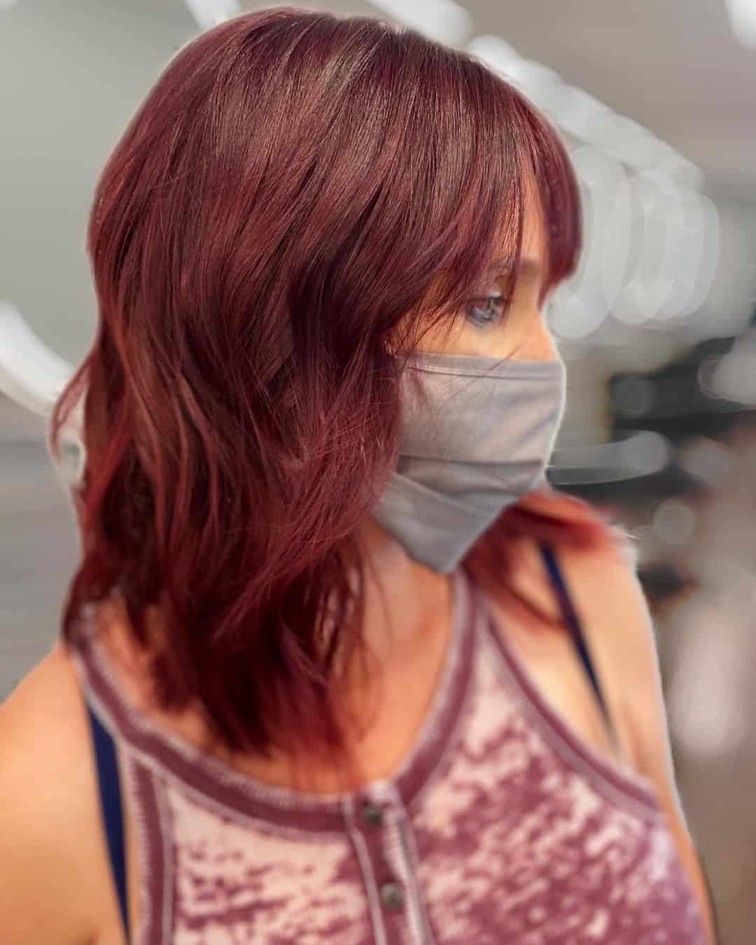 Top 32 Unique Fringe Hairdos for Women: Different Hair Length And Colors (2023 Update) 23 Modern Red Fringe Hair 2021