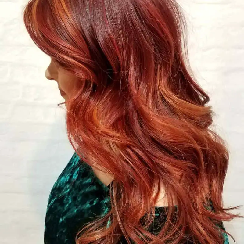 Natural Red Hairstyle With Highlights 2