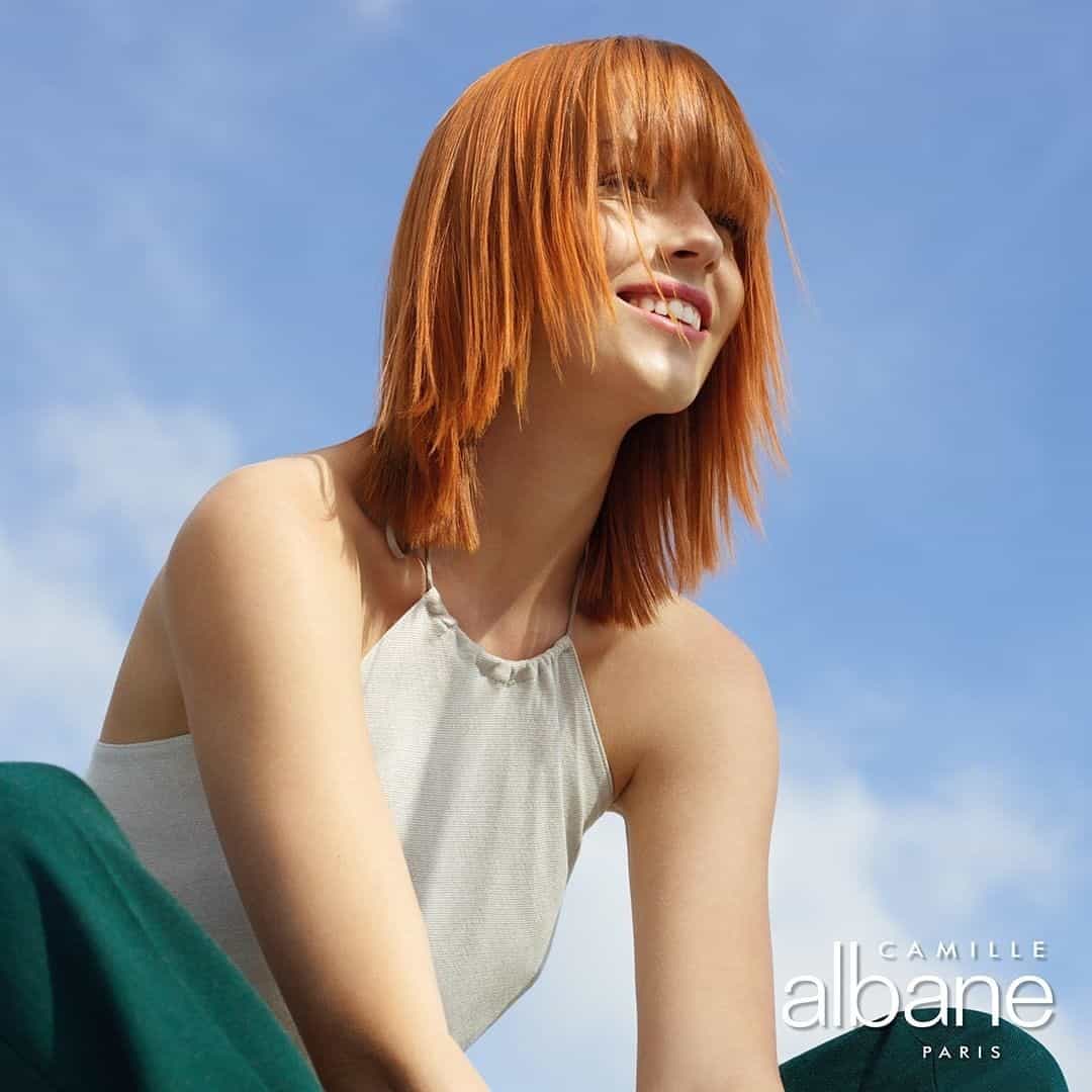 Top 32 Unique Fringe Hairdos for Women: Different Hair Length And Colors (2023 Update) 25 Orange Fringe Hairdo