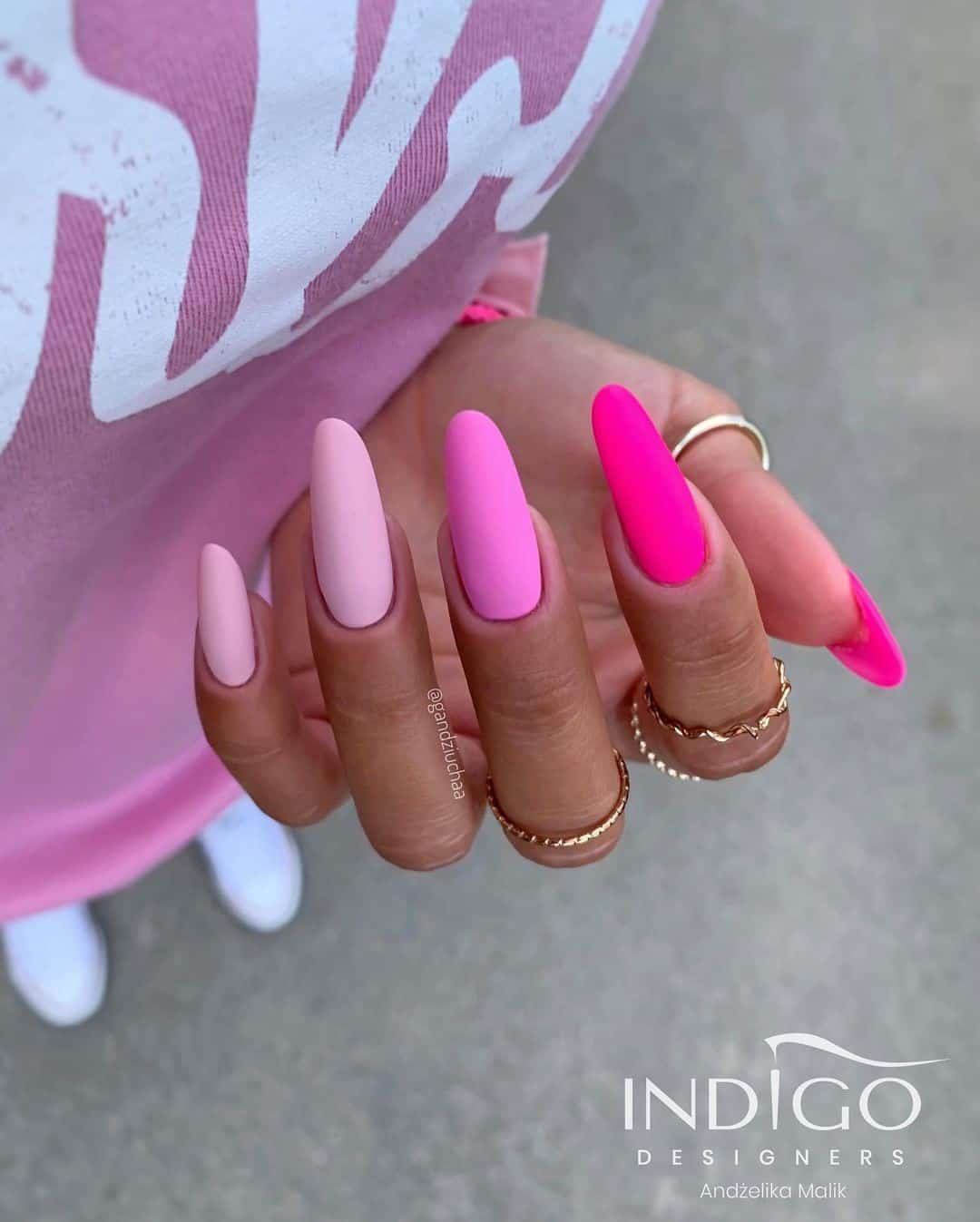 Pink Radiant Matte Nails 