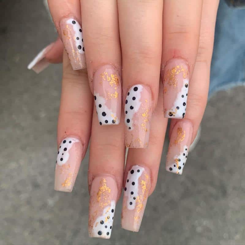 Polka Dolt Rose Gold Nails 3