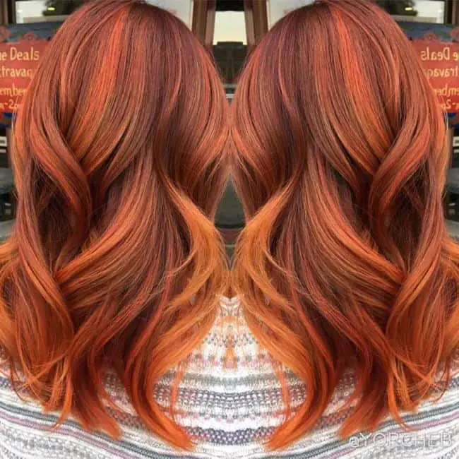 70+ Red Hairstyle With Highlights, Lowlights and Balayage (2023 Update) 24 Pumpkin Spice Latte Hairstyle 1