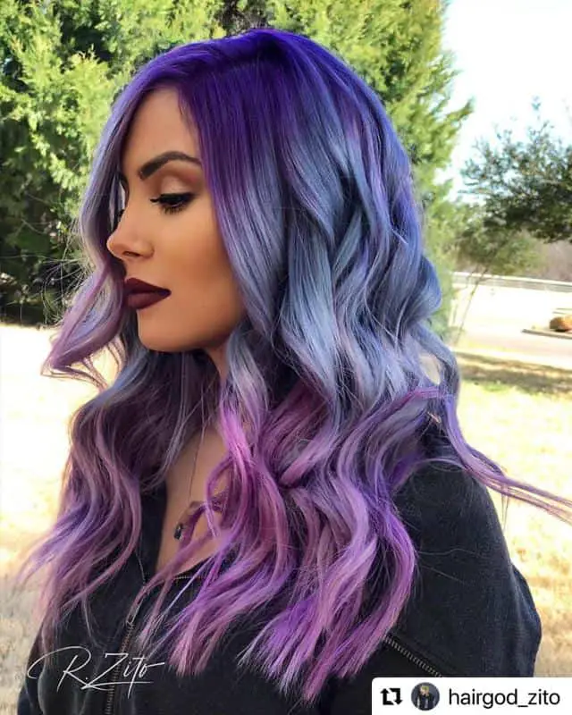 40+ Amazing Purple Highlights On Black Hair Ideas (2023 Update) 32 Purple Mermaid Hair 1