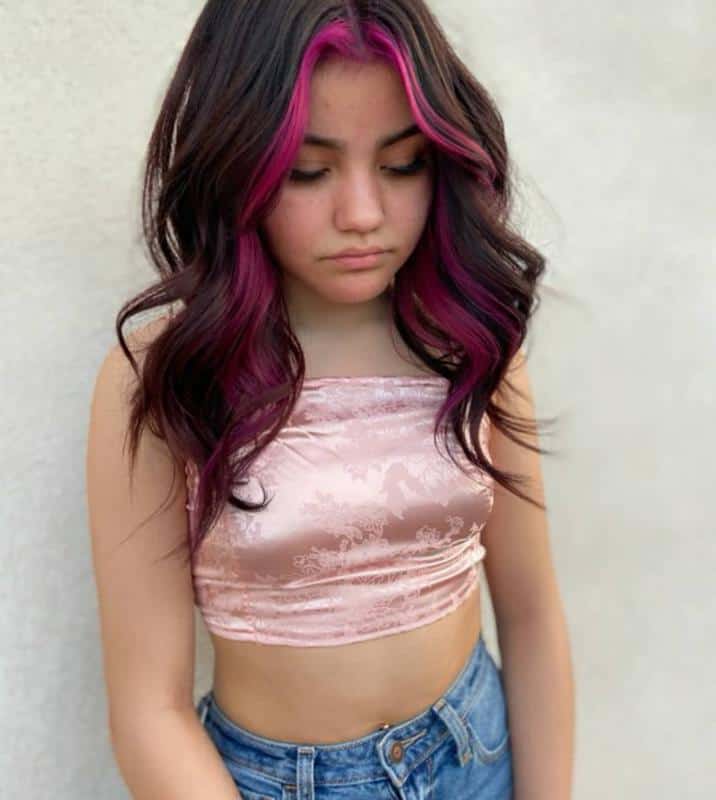 40+ Amazing Purple Highlights On Black Hair Ideas (2023 Update) 7 Purple Money Piece Hair