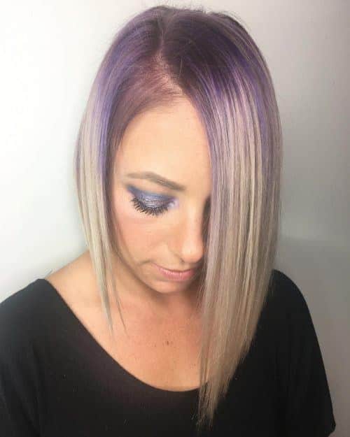 Purple Dreams A-Line Bob Hairstyle 2