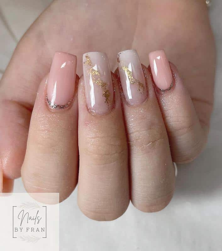 Reverse French Rose Gold Nails 2