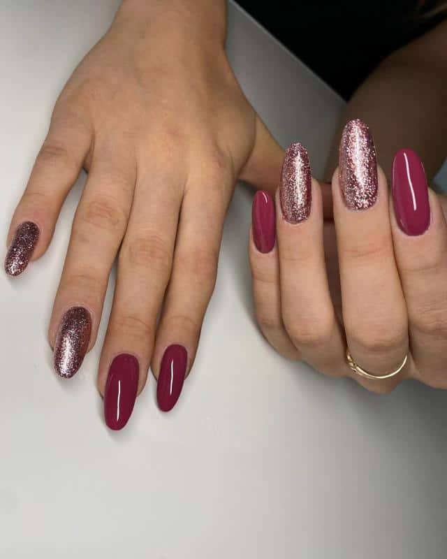 Rose Gold And Red Nails 3