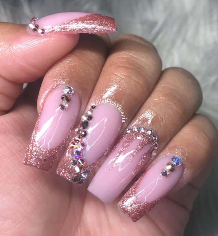 Rose Gold Gel Nails 1