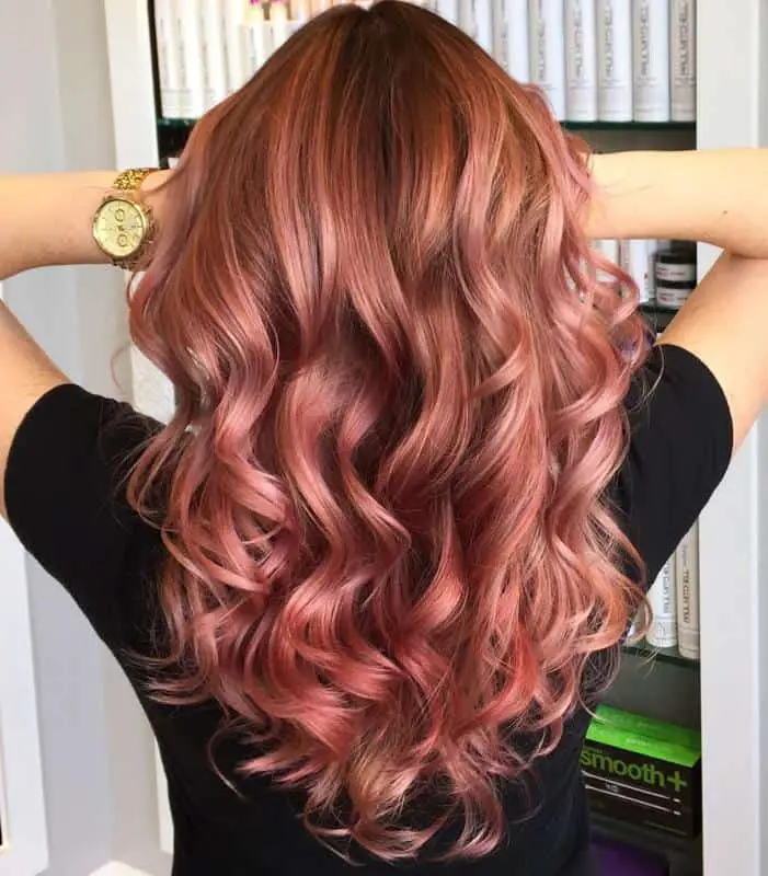 70+ Red Hairstyle With Highlights, Lowlights and Balayage (2023 Update) 14 Rose Gold Highlights 1