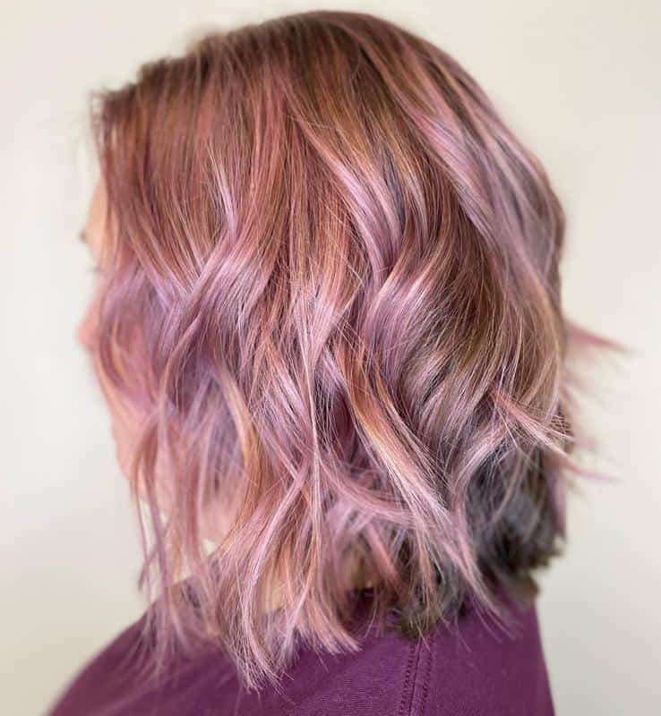 70+ Red Hairstyle With Highlights, Lowlights and Balayage (2023 Update) 16 Rose Gold Highlights 3