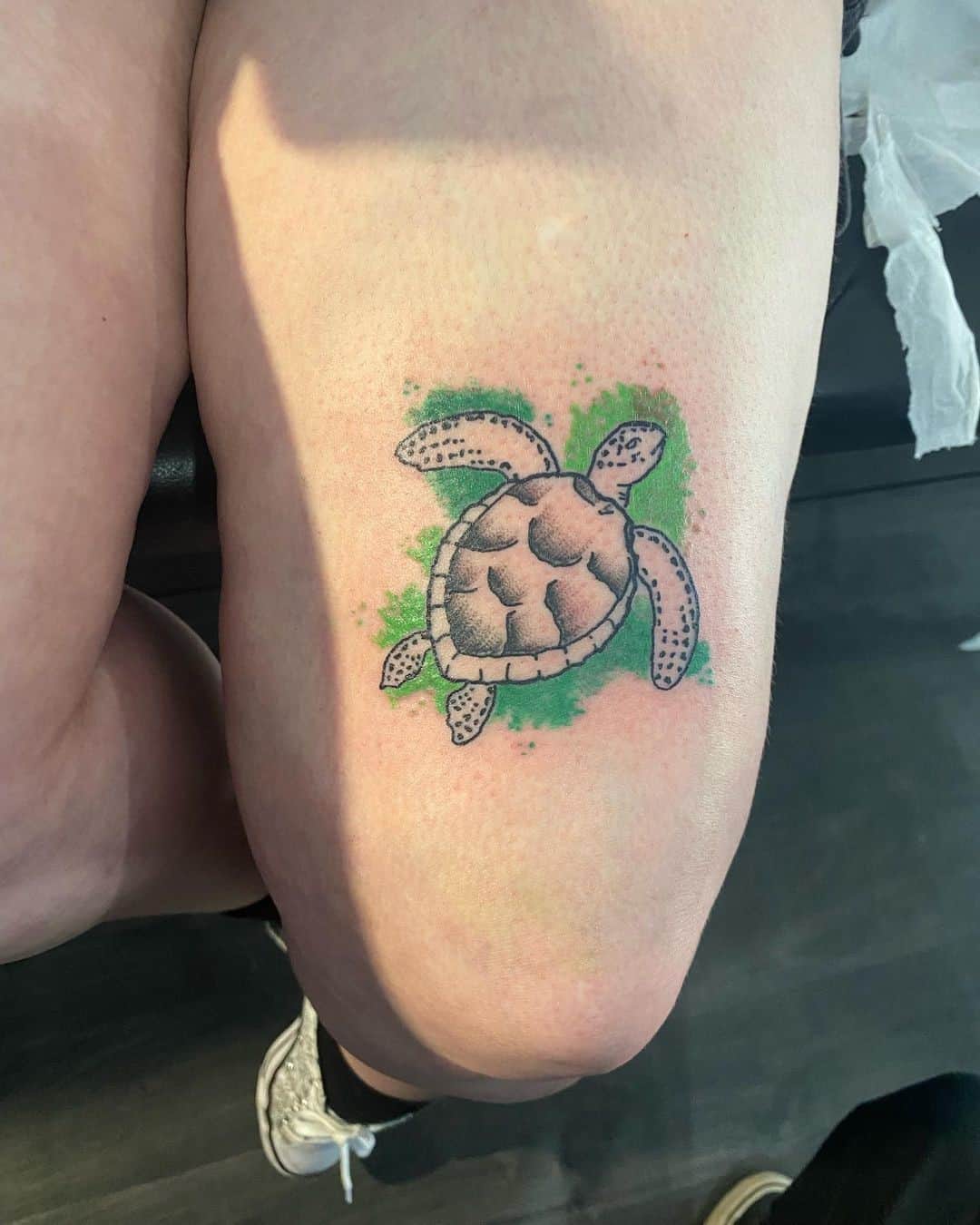 Sea Turtle Tattoo Designs Green Ink