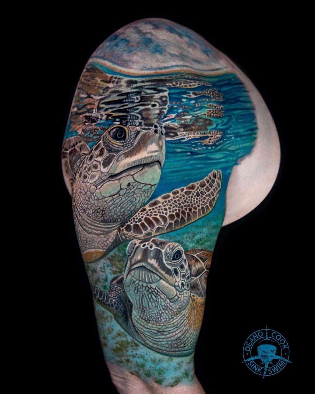 Sea Turtle Tattoo Sleeve