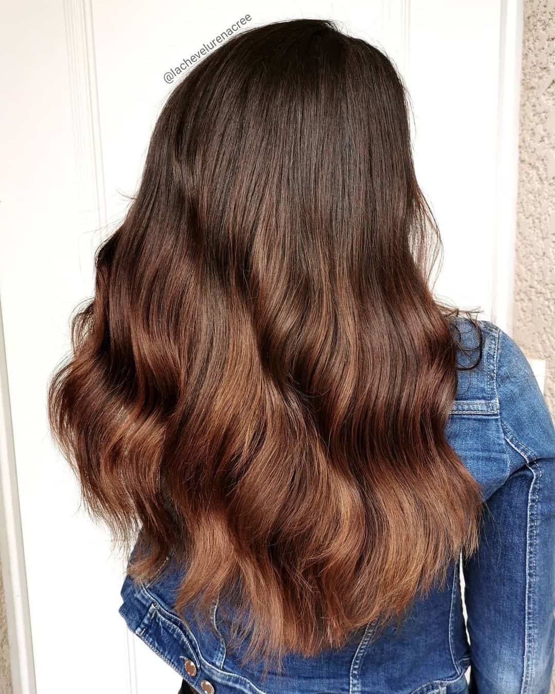 Shiny Natural Brown Ombre Look 