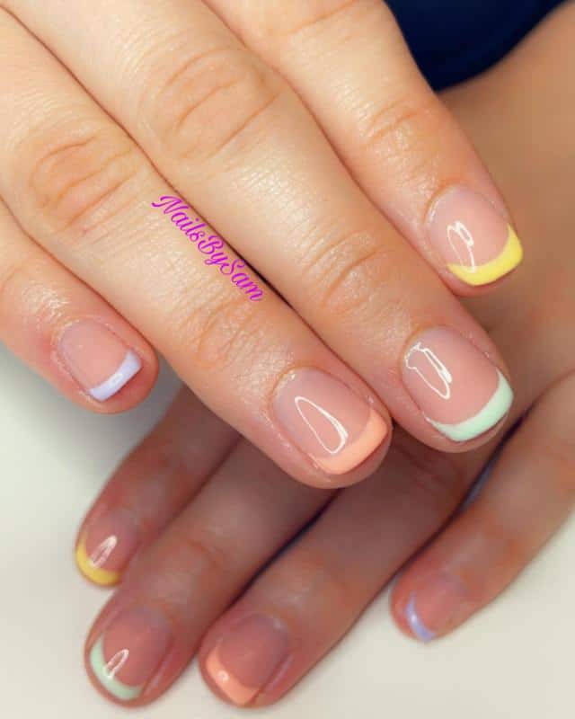 Short French Nail Tip Designs 5