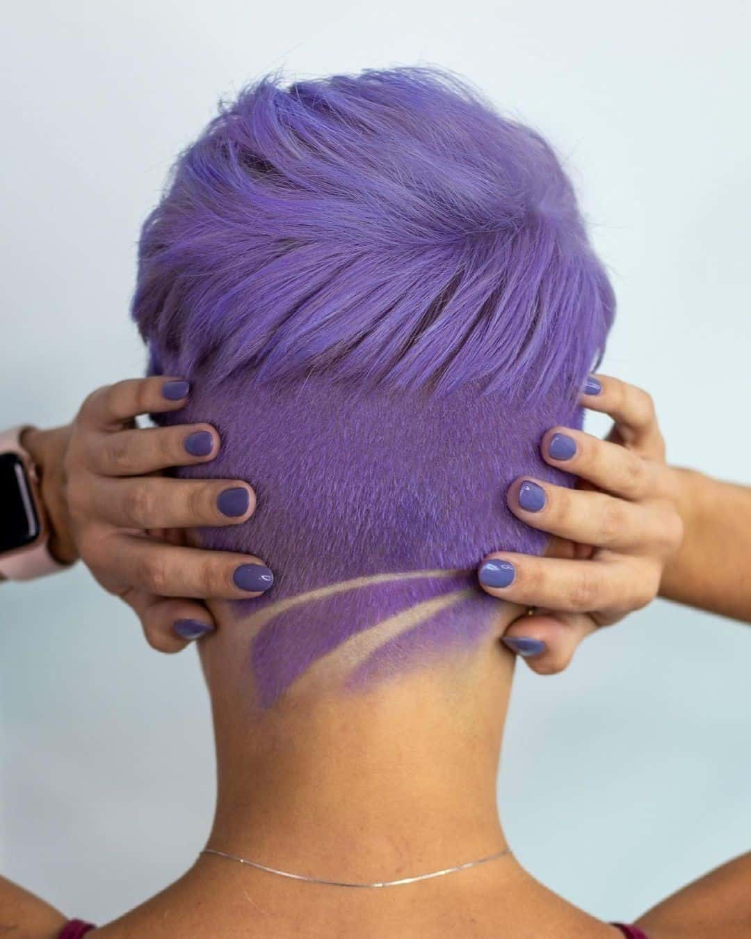 Short Pixie Purple Colored Hair