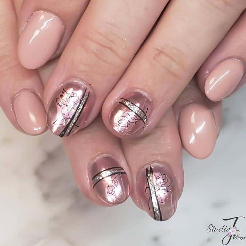 Short Rose Gold Nails 1