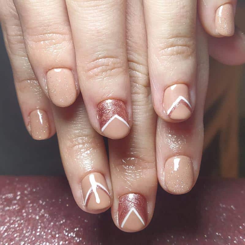 Short Rose Gold Nails 2