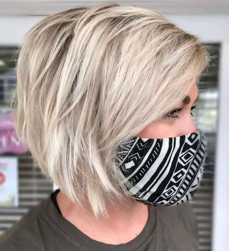 Short Blond A-Line Bob Hairstyle With Layeres 1