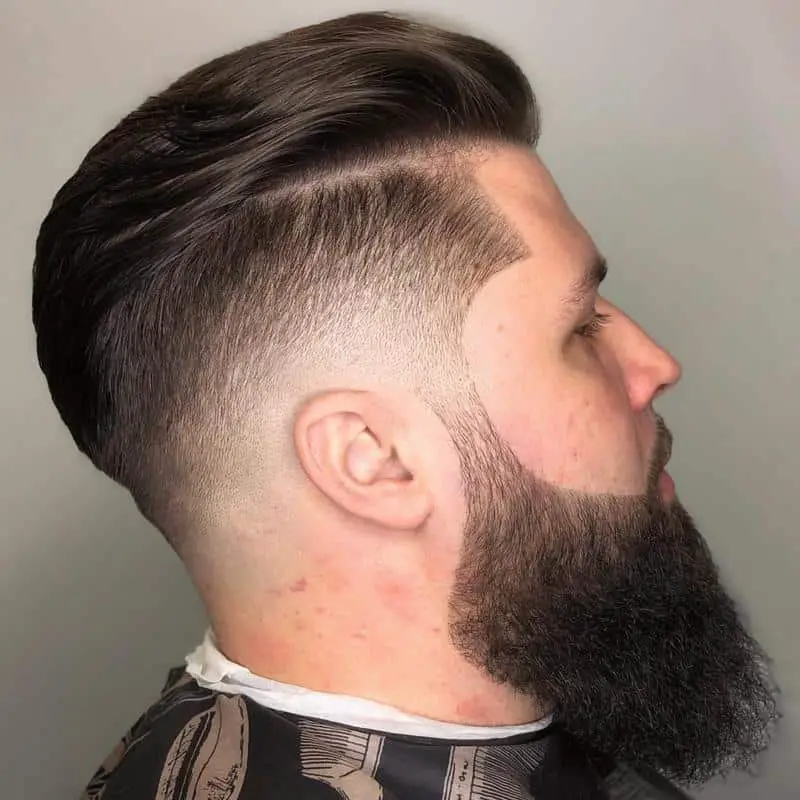 50+ Incredible Good Hairstyles for Those With Big Ears (2023 Update) 56 Slicked Back Haircut And Very Thick Beard