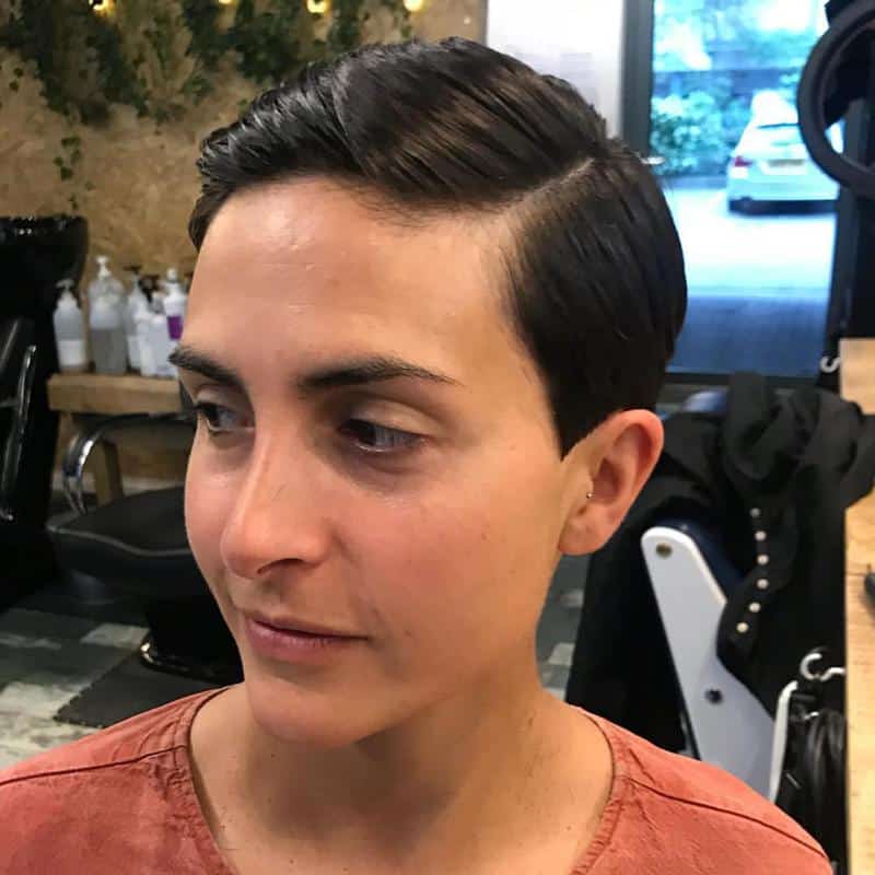 Slicked Back Short Wet Hair 1