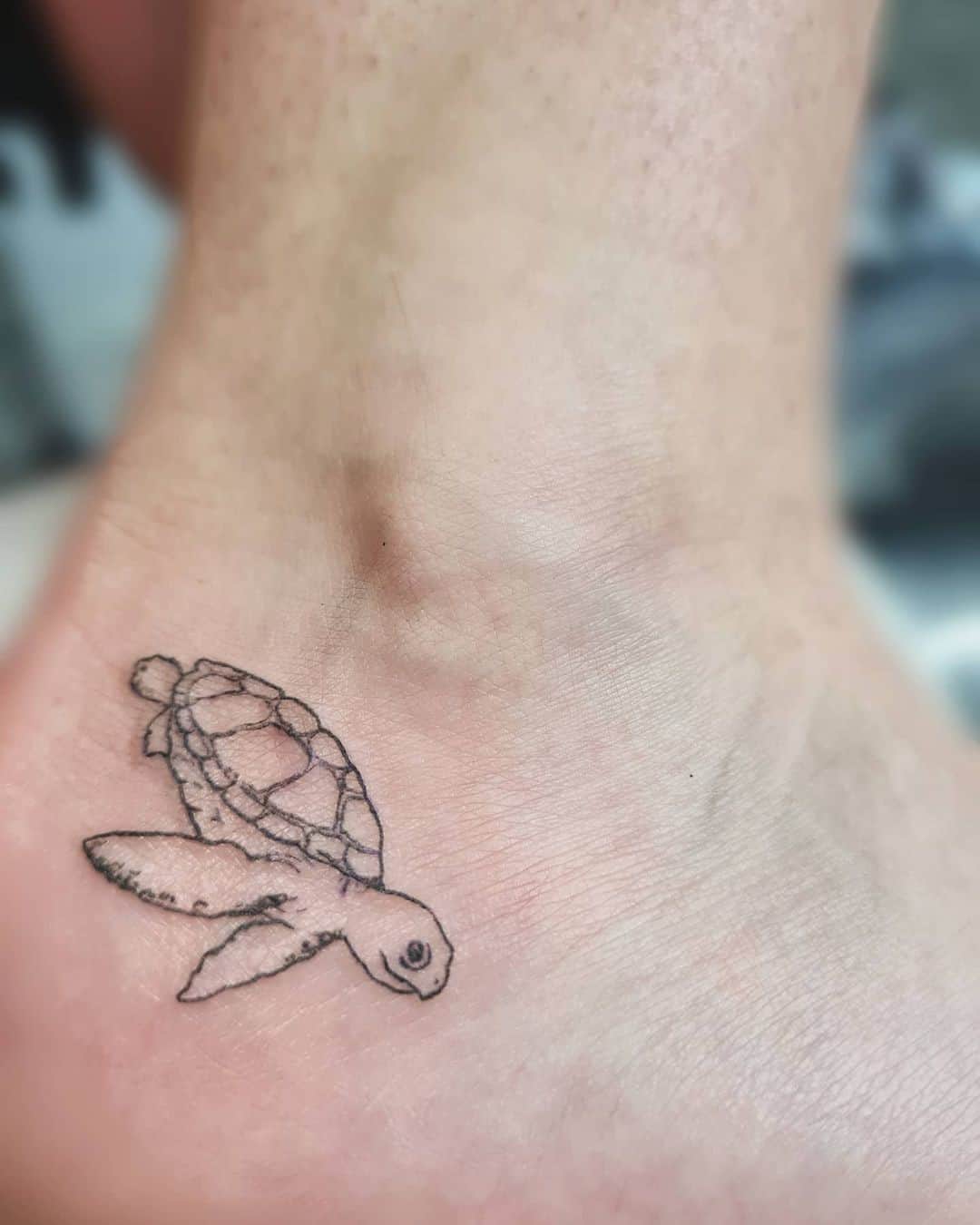 Small Foot Turtle Tattoo 