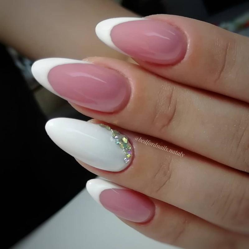 60 Elegant French Tip Nail For A Super Trendy Manicure (2023 Update) 56 Stiletto French Nail 5