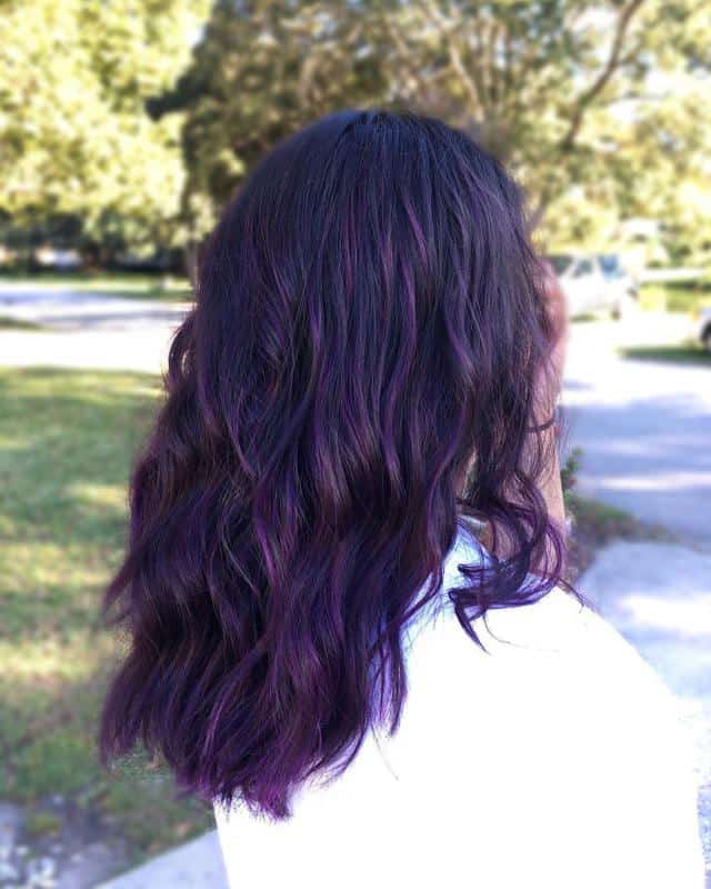 40+ Amazing Purple Highlights On Black Hair Ideas (2023 Update) 23 Violet Highlights On Black Hair 1