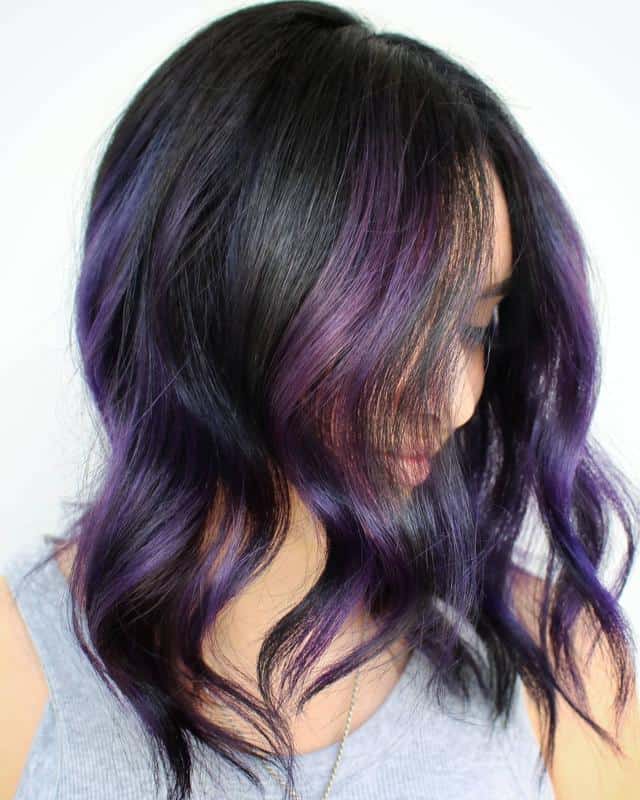 40+ Amazing Purple Highlights On Black Hair Ideas (2023 Update) 25 Violet Highlights On Black Hair 3