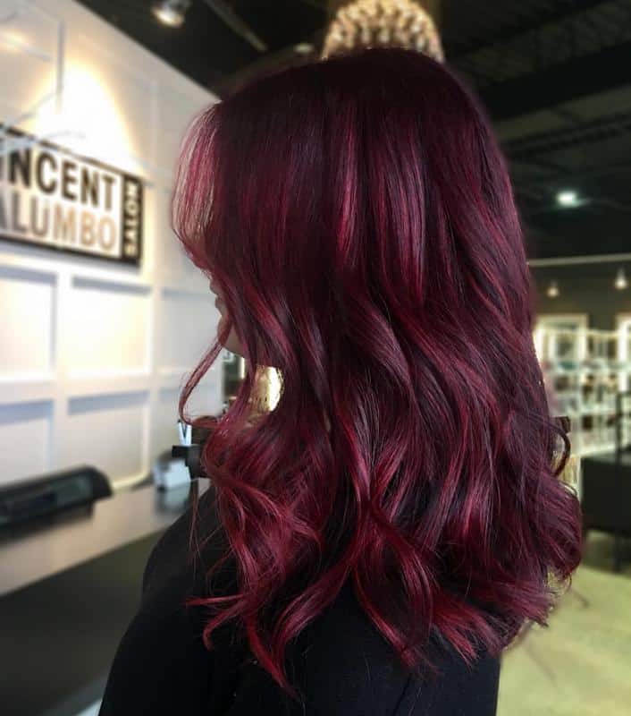 Violet Red Hair With Highlights 1