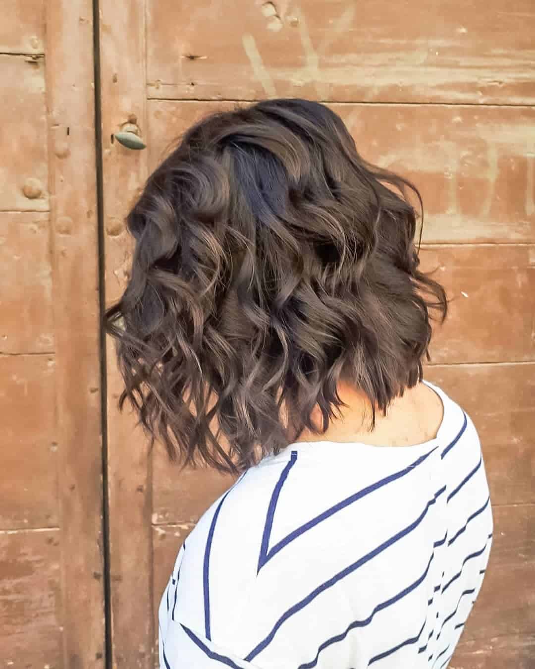 Top 40 Gorgeous Colored Bob Hairstyles (2023 Update) 23 Wavy Brown Hair Color Bob