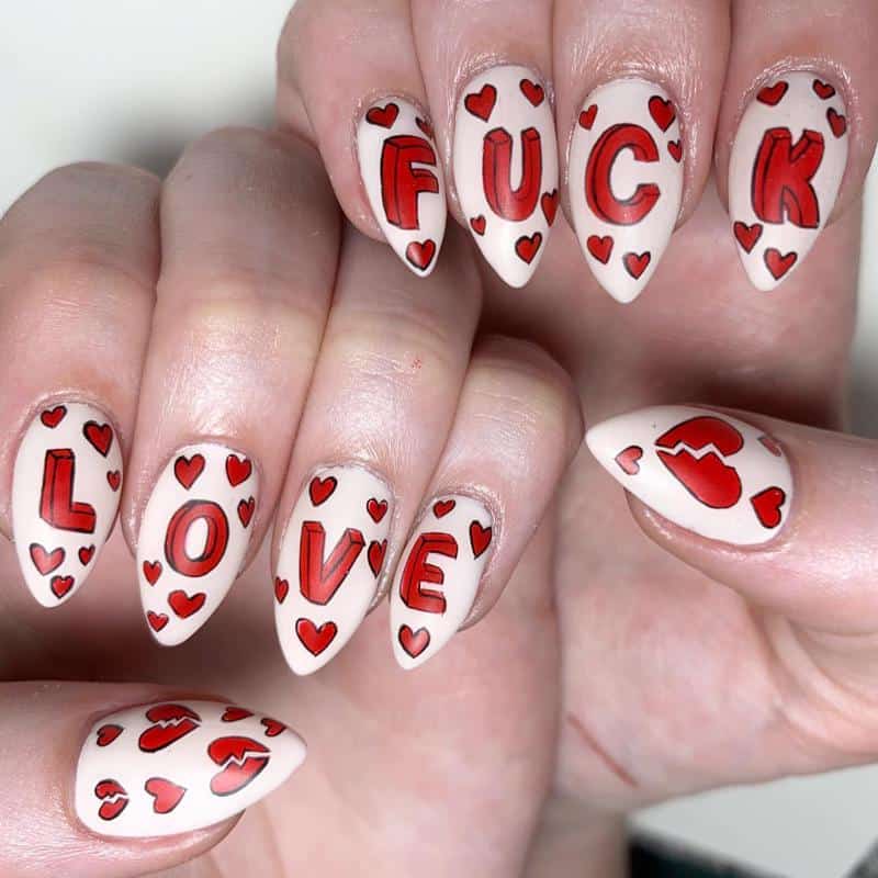 Anti-love Heart Nails